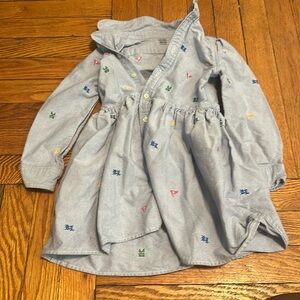 A blue multi colored polo dress 4/4t